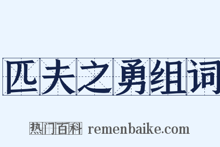 匹夫之勇组词是什么意思的图片